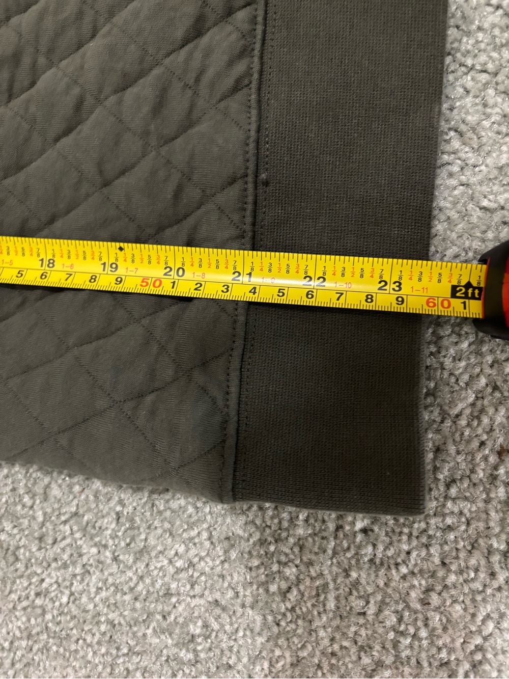 Simons Quilted Olive Green Snap-Front Pullover Hoodie - Picture 6 of 8